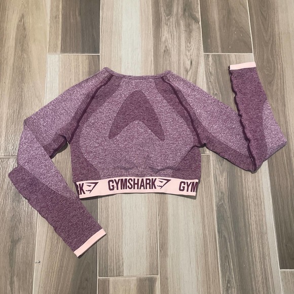 Gymshark Flex Longsleeve Crop Top – Dark Ruby, Size Medium - Picture 4 of 4